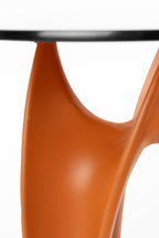 Table d'appoint en verre orange