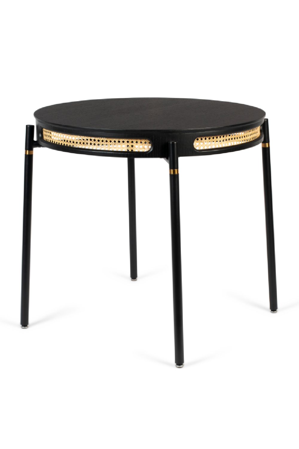 Table de salle à manger avec bordure en rotin