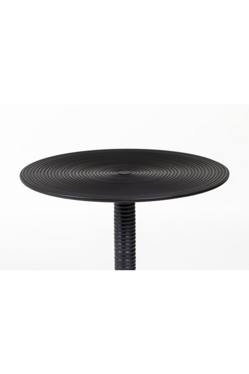 Table d'appoint ronde noire à piédestal