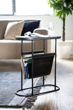 Table d'appoint porte-revues noire
