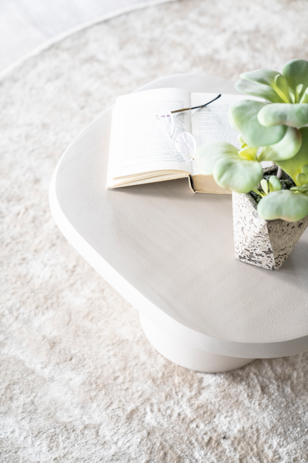 Table d'appoint latérale en aluminium blanc