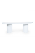 Table à manger organique en verre blanc