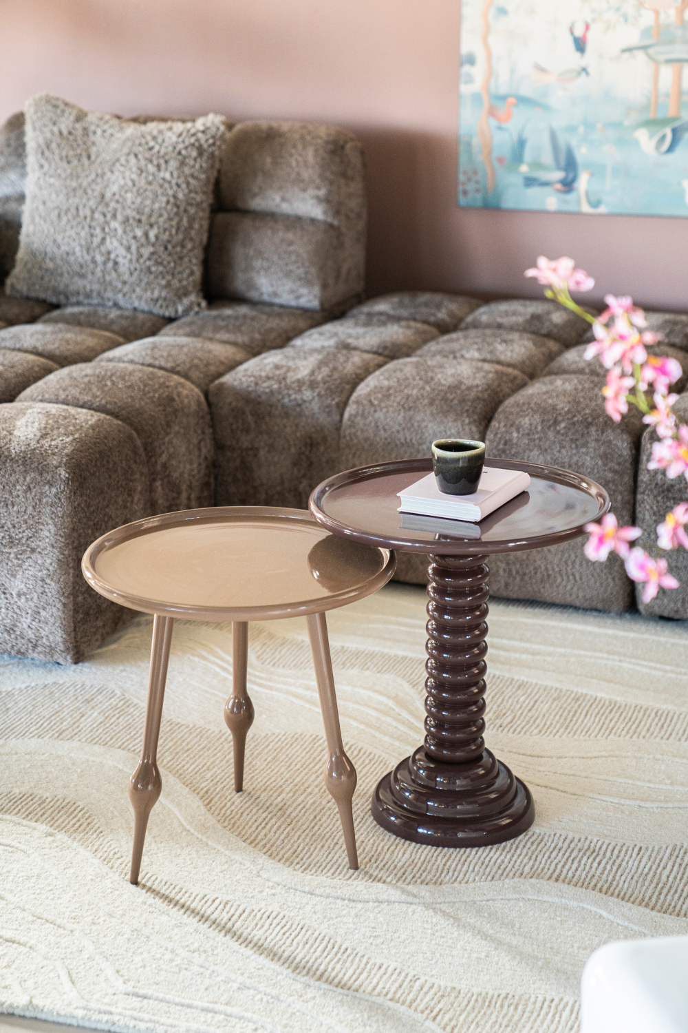 Table d'appoint trépied en aluminium