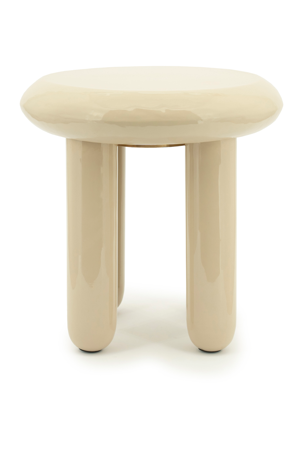 Table d'appoint ronde en fer laqué