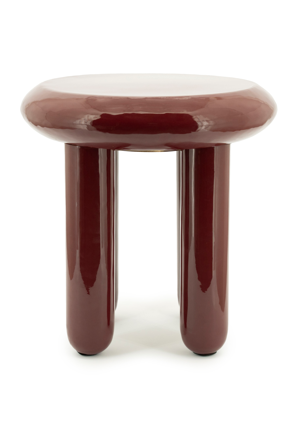 Table d'appoint ronde en fer laqué