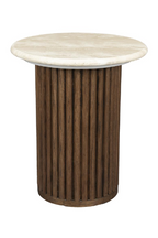 Table d'appoint ronde en travertin crème