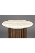 Table d'appoint ronde en travertin crème