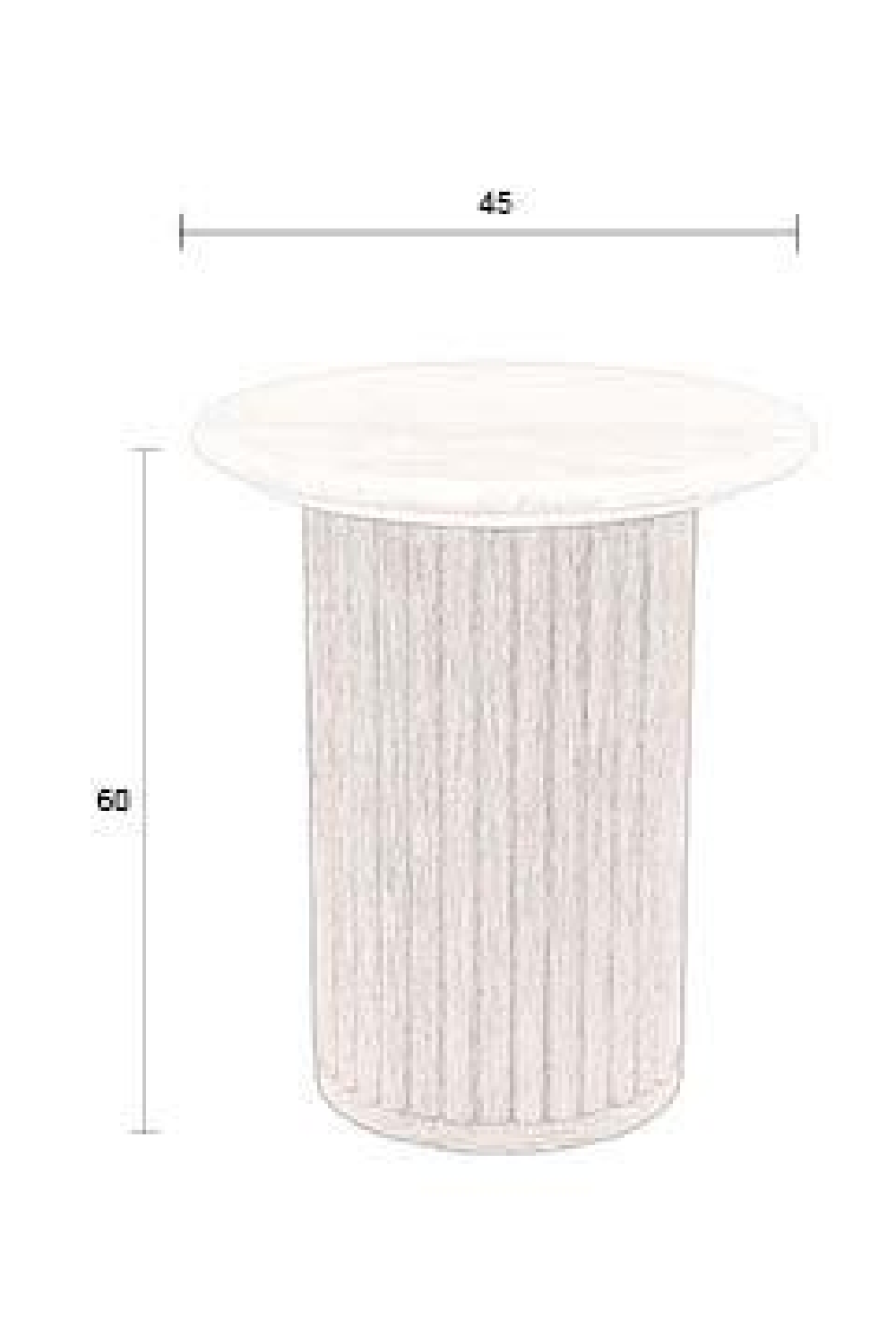 Table d'appoint ronde en travertin crème