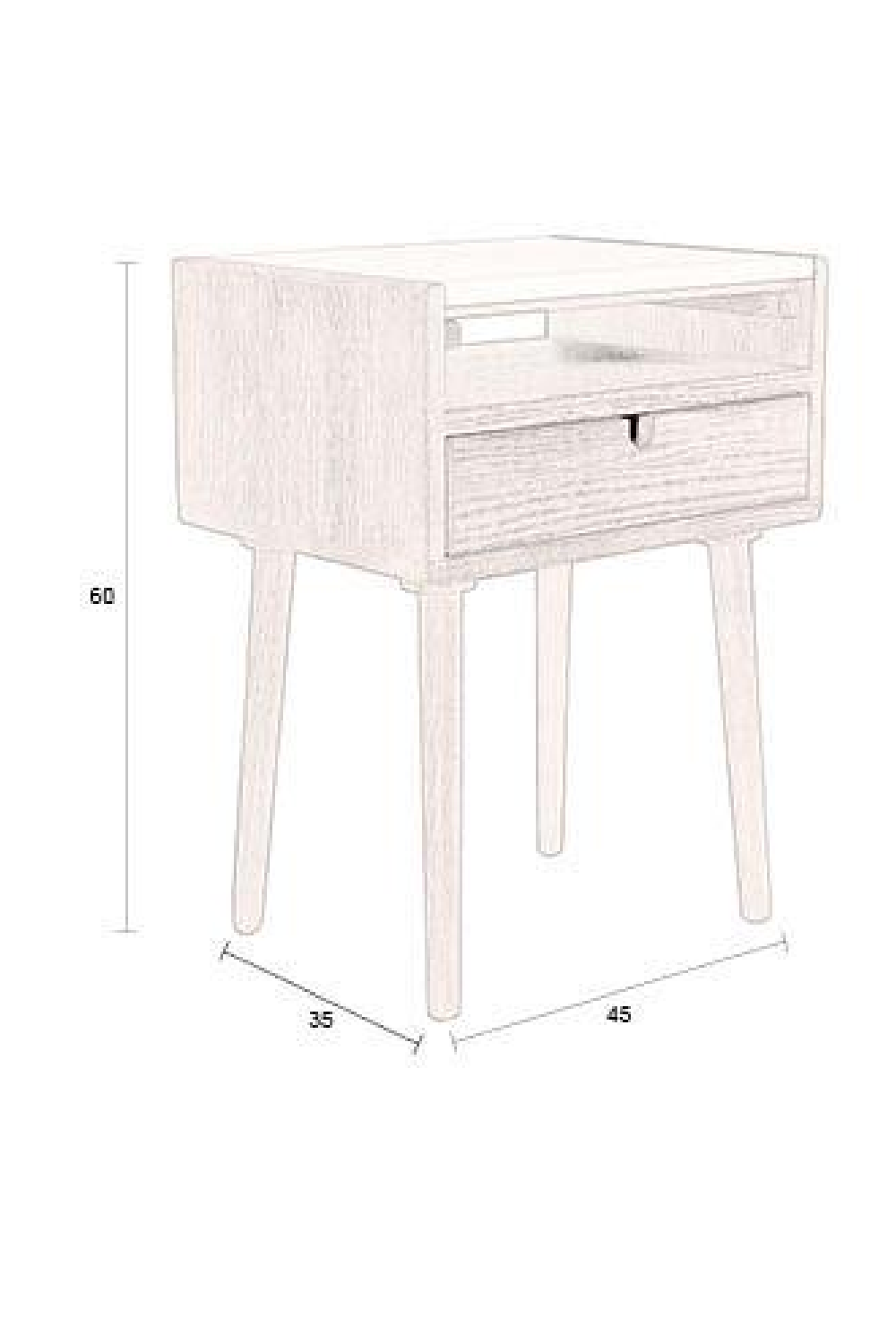Table d'appoint/de chevet en travertin à 1 tiroir