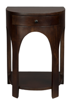 Table d'appoint demi-lune 1 tiroir
