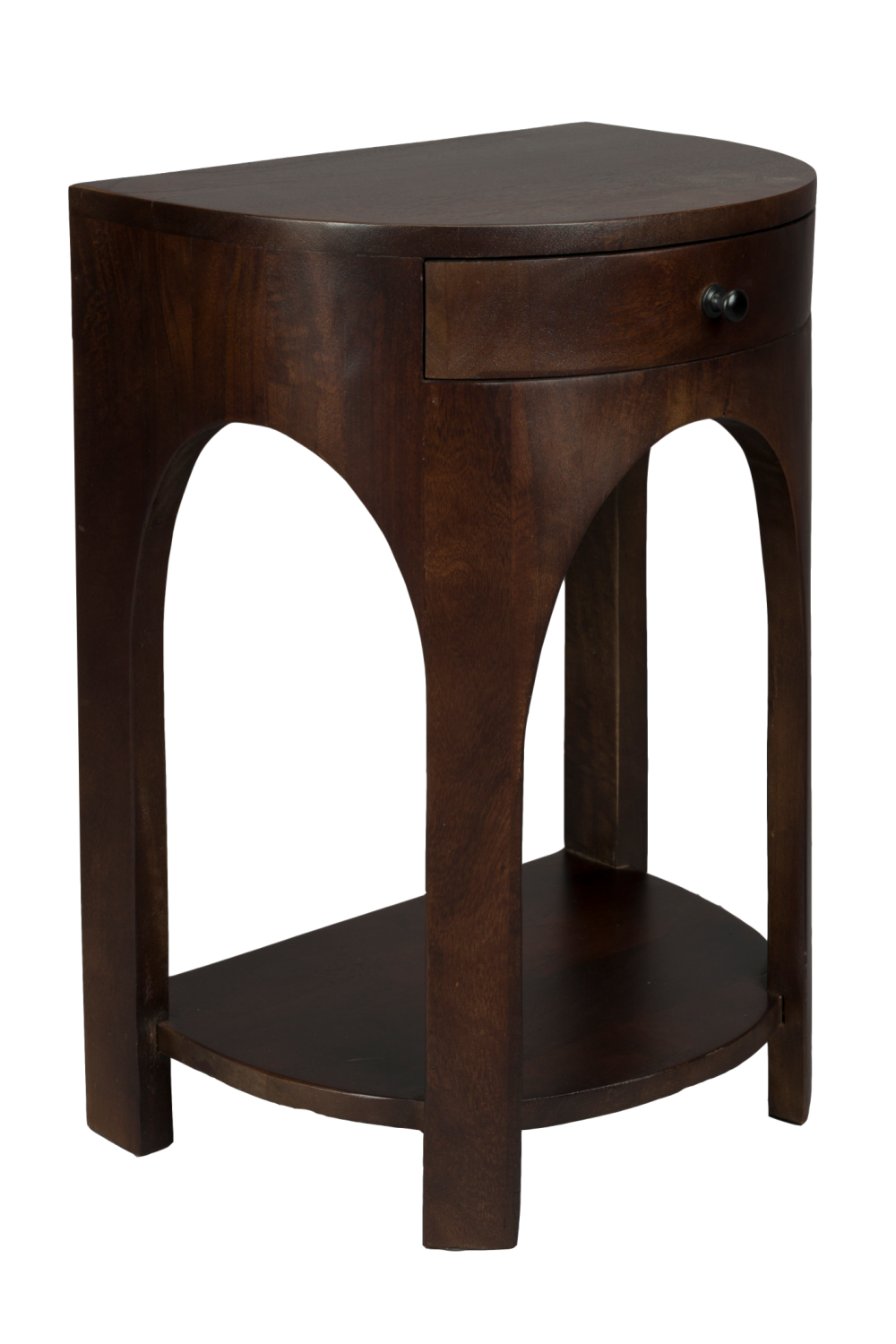 Table d'appoint demi-lune 1 tiroir