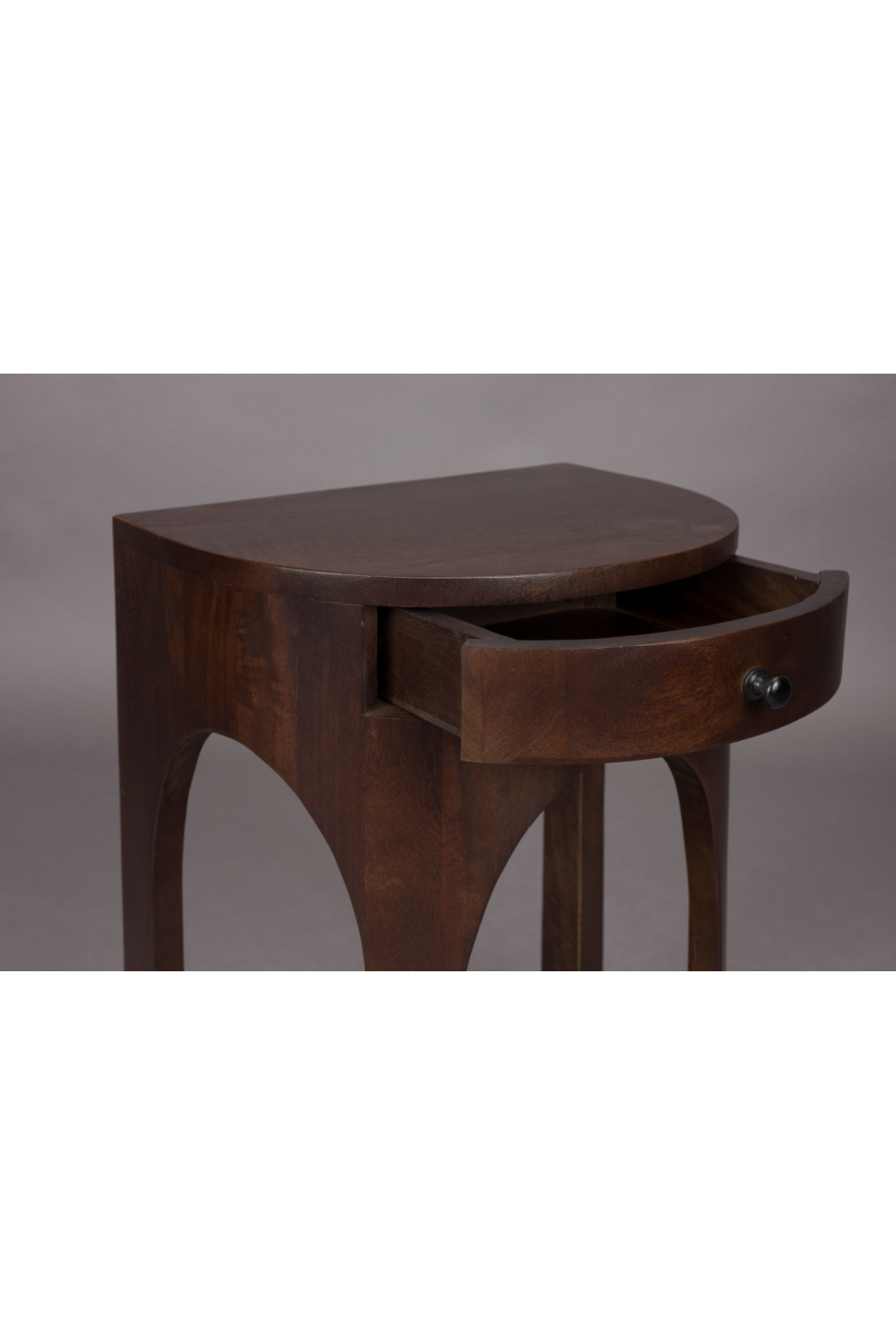 Table d'appoint demi-lune 1 tiroir