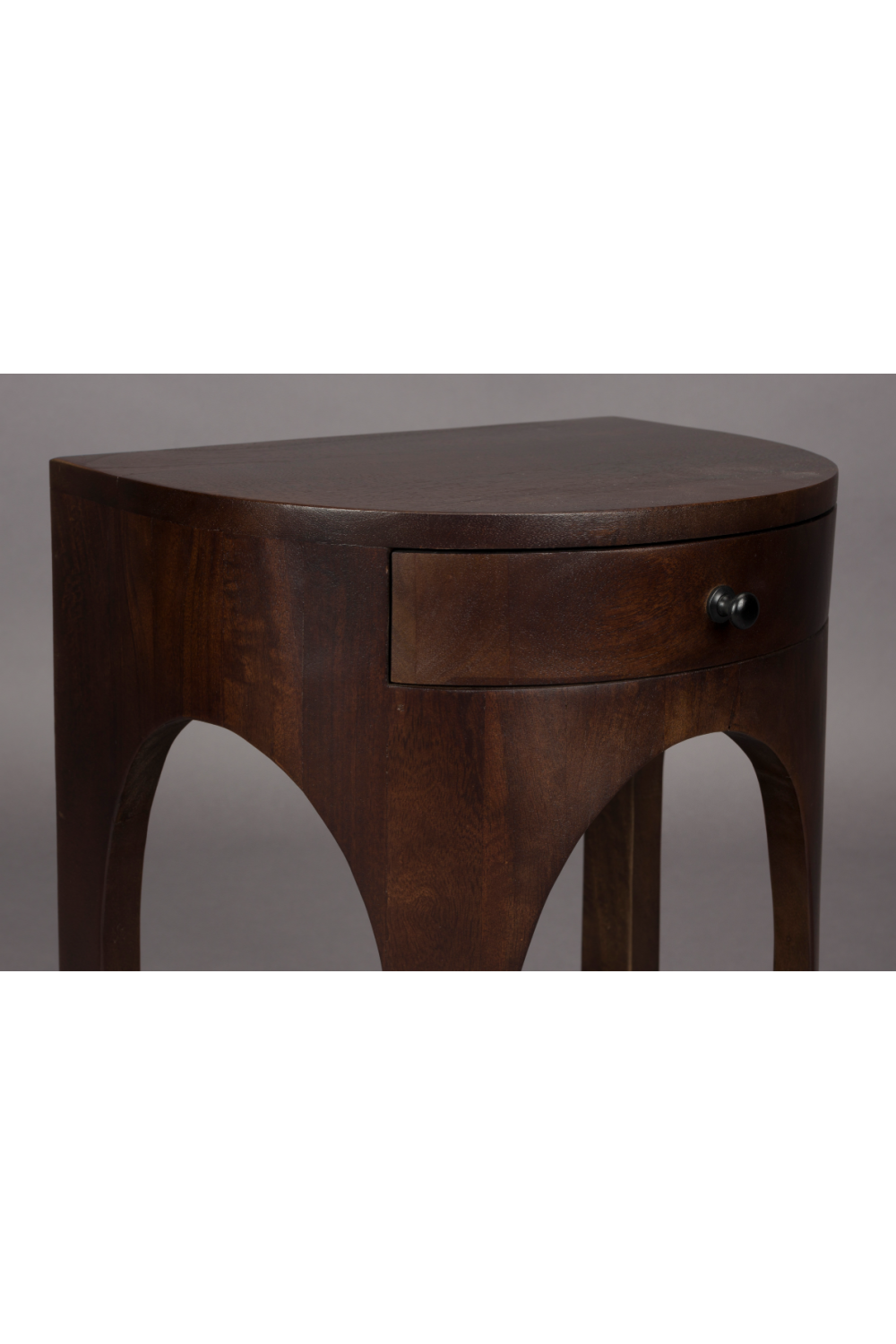 Table d'appoint demi-lune 1 tiroir