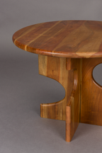 Table d'appoint en bois à base crantée