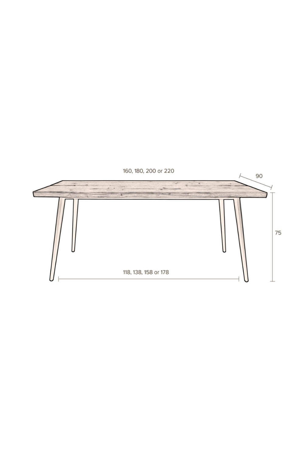Table à manger rectangulaire en noyer