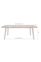 Table de salle à manger rectangulaire XL en noyer