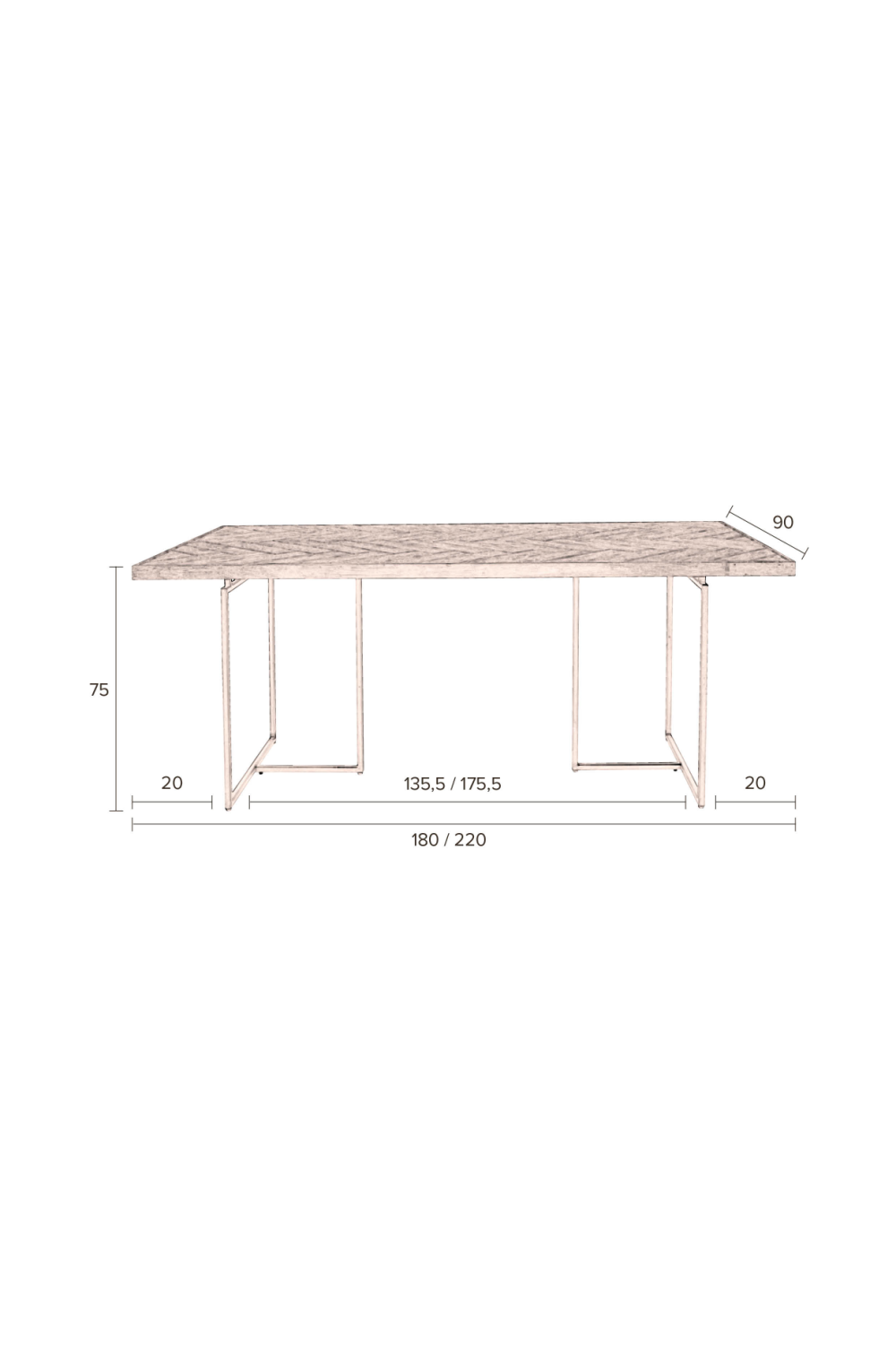 Table à manger rectangulaire en acacia