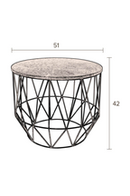 Table d'appoint à base en fil de fer géométrique