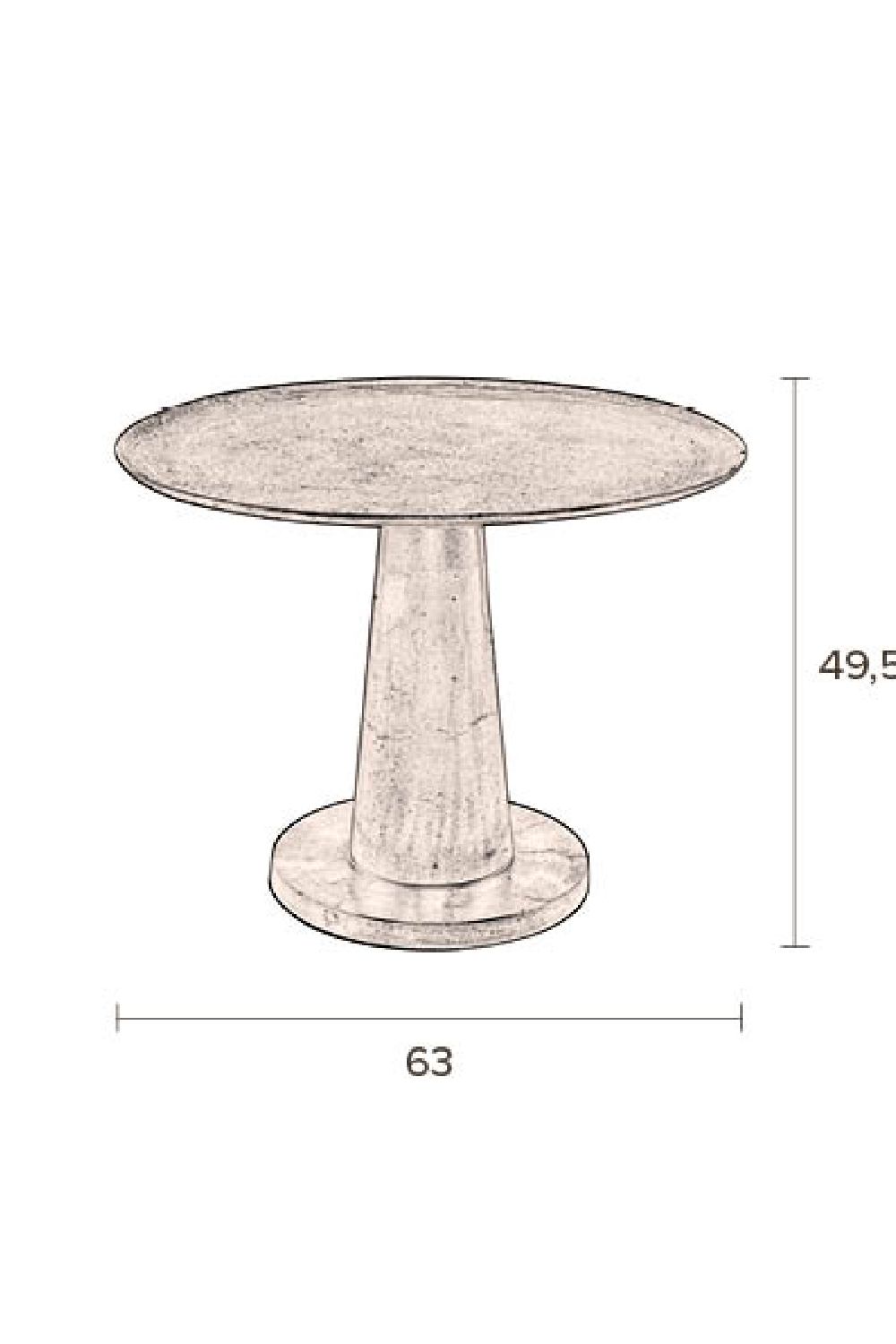 Table d'appoint ronde à piédestal