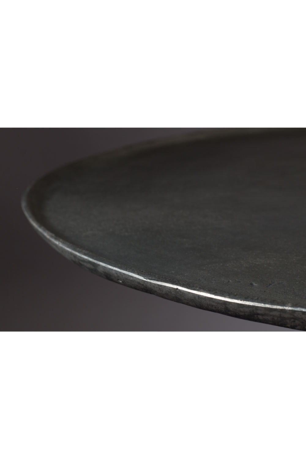 Table d'appoint ronde en argent avec piédestal