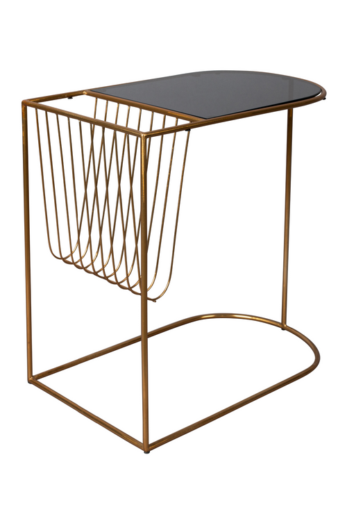 Table d'appoint porte-revues noire