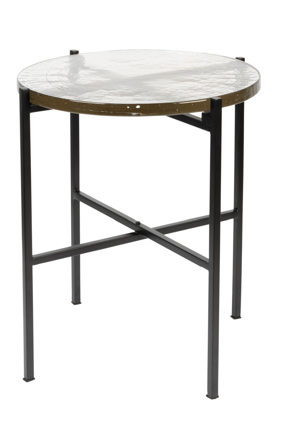 Table d'appoint en verre moulé