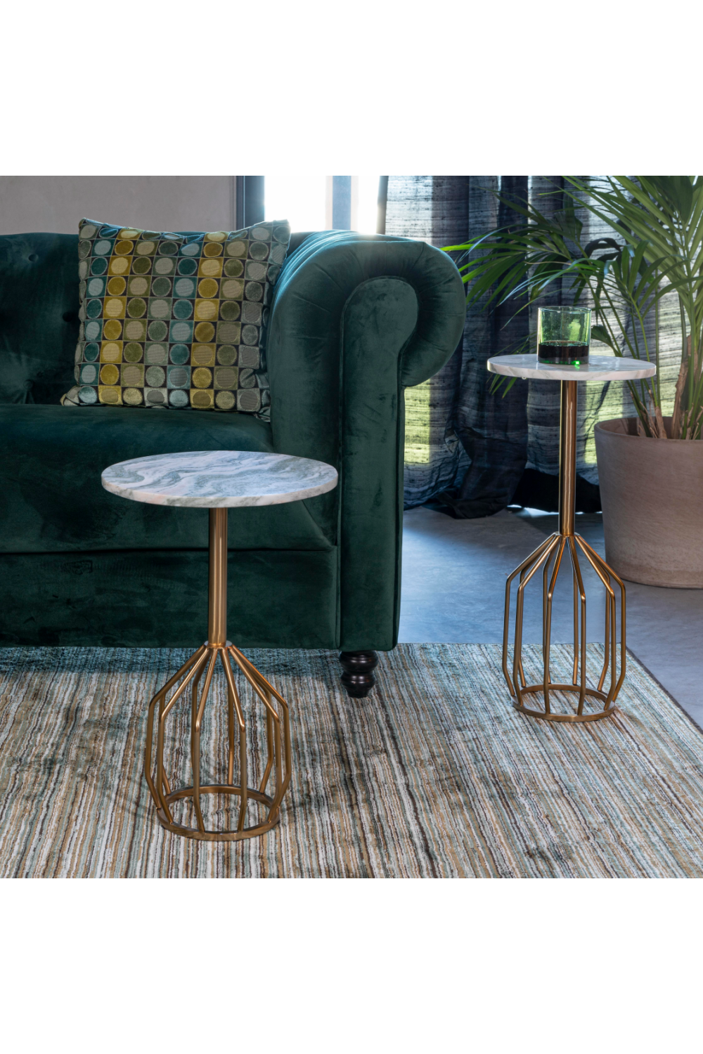 Table d'appoint socle en marbre