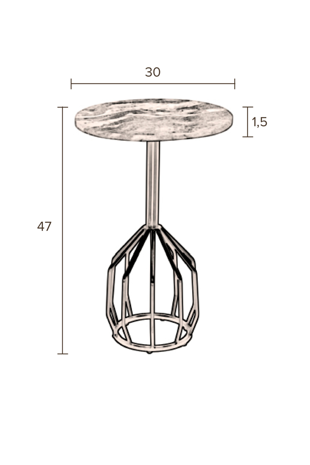 Table d'appoint socle en marbre