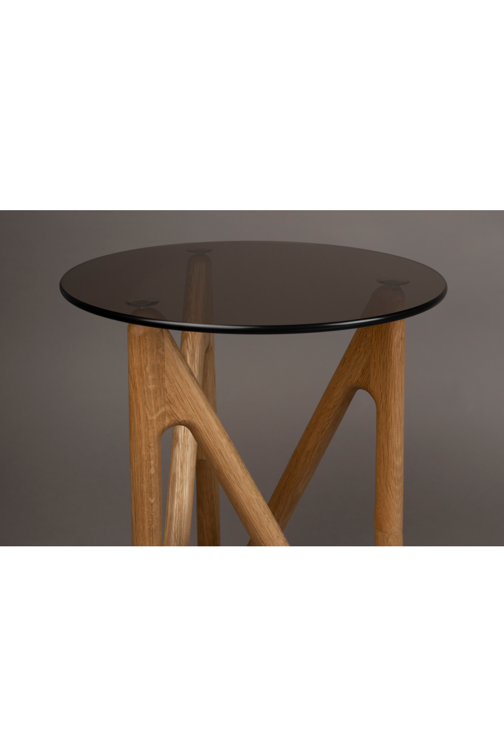 Table d'appoint rétro en verre rond