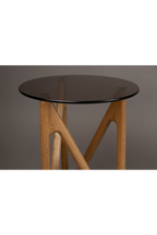 Table d'appoint rétro en verre rond