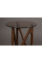 Table d'appoint rétro en verre rond