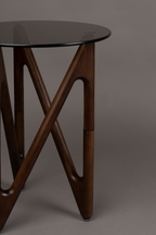 Table d'appoint rétro en verre rond