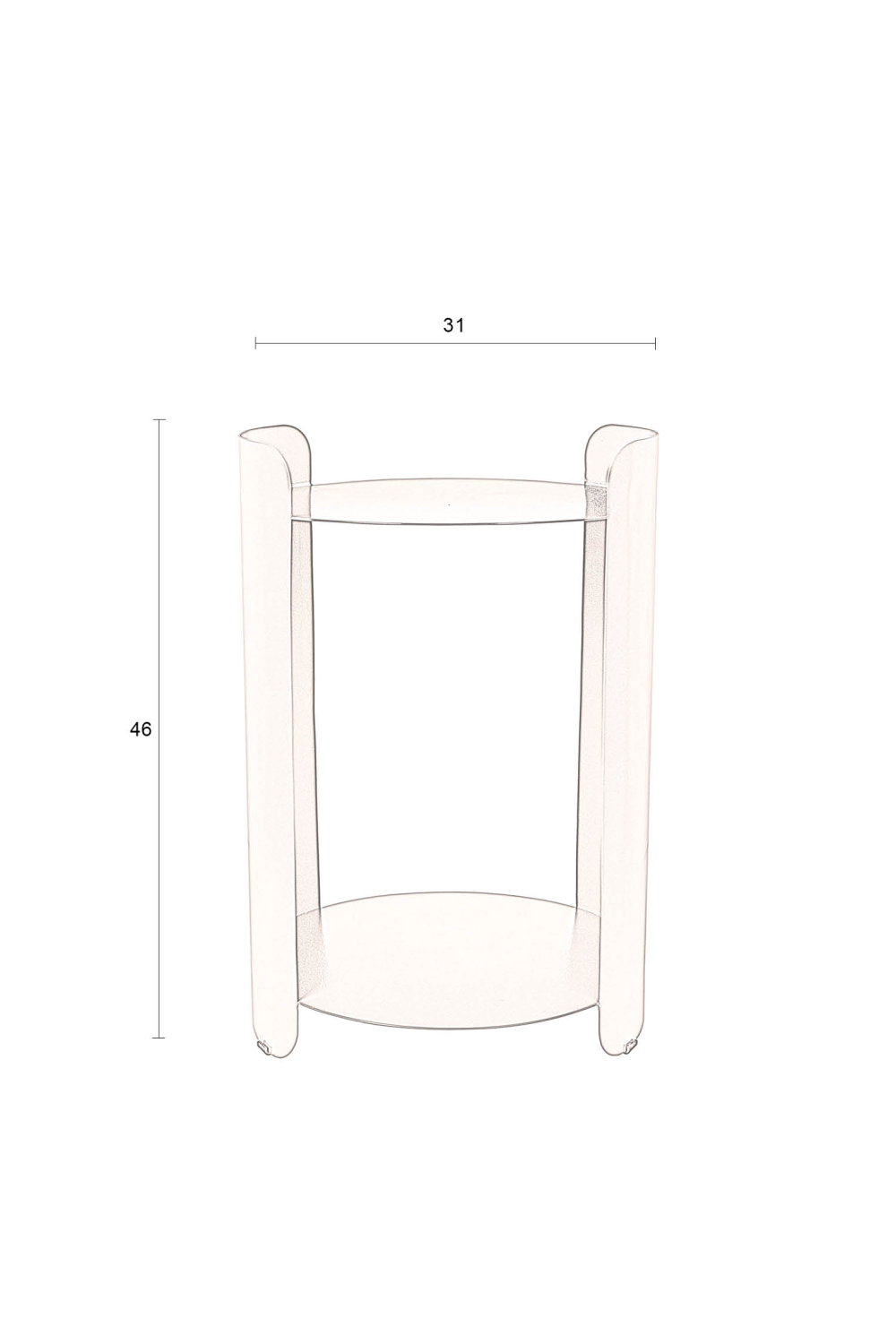 Table d'appoint en acier thermolaqué