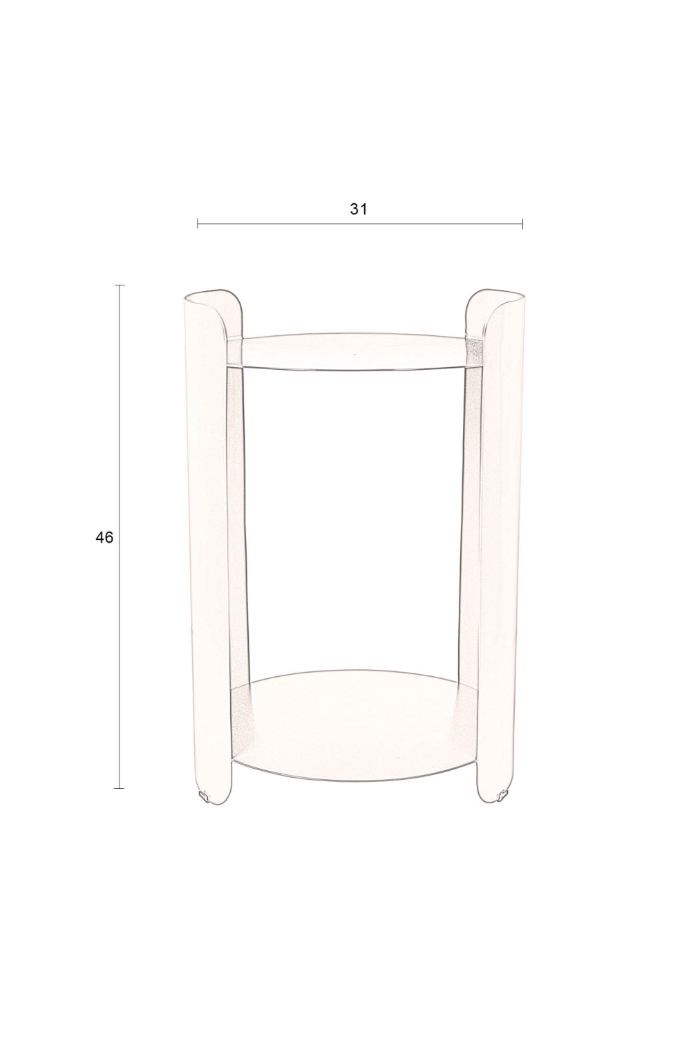 Table d'appoint en acier thermolaqué