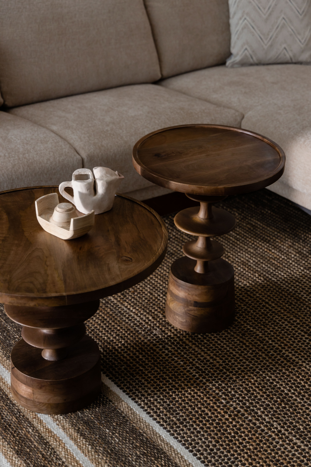 Table d'appoint ronde en bois
