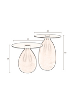 Lot de 2 tables d'appoint en verre brun