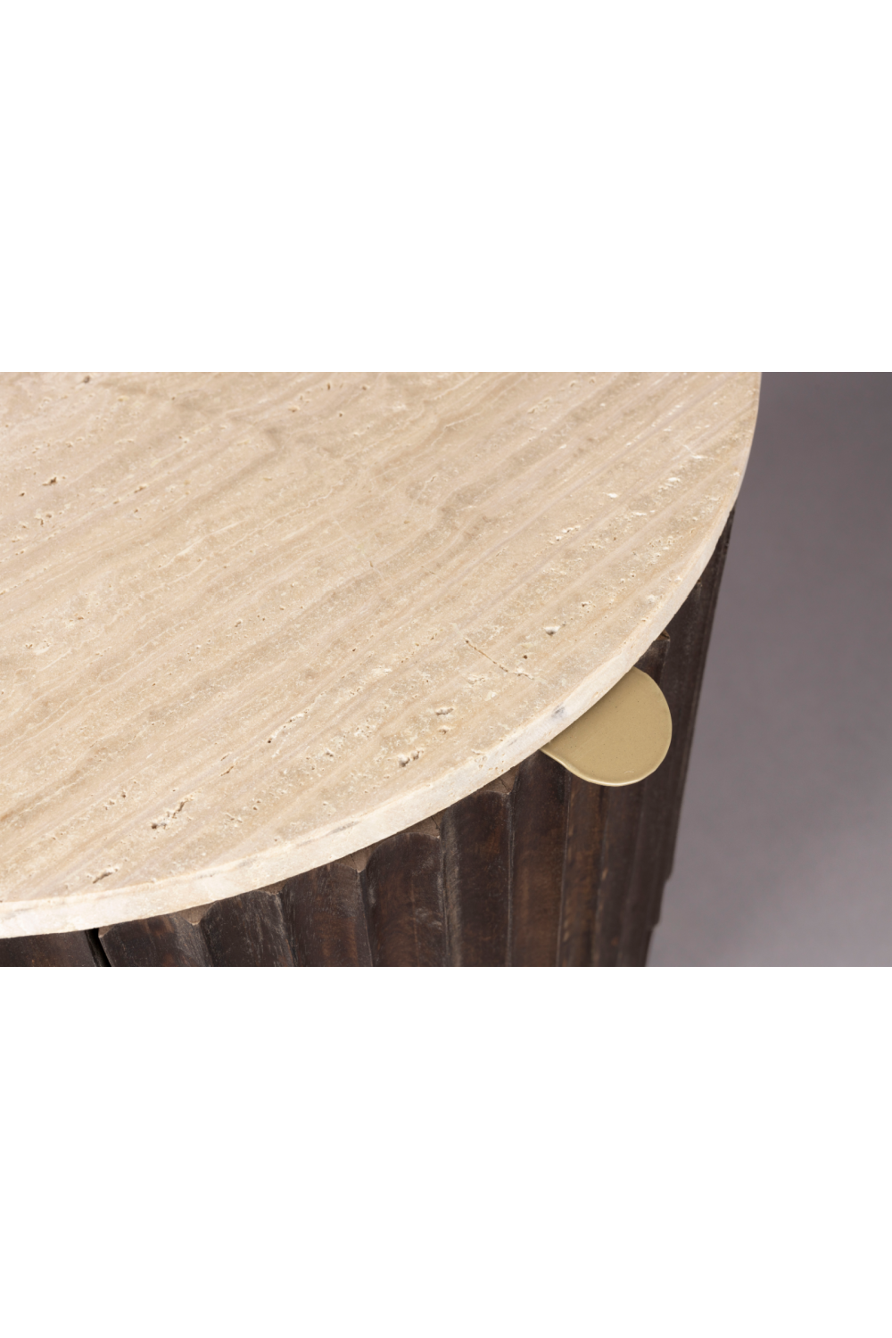 Table d'appoint ronde en travertin