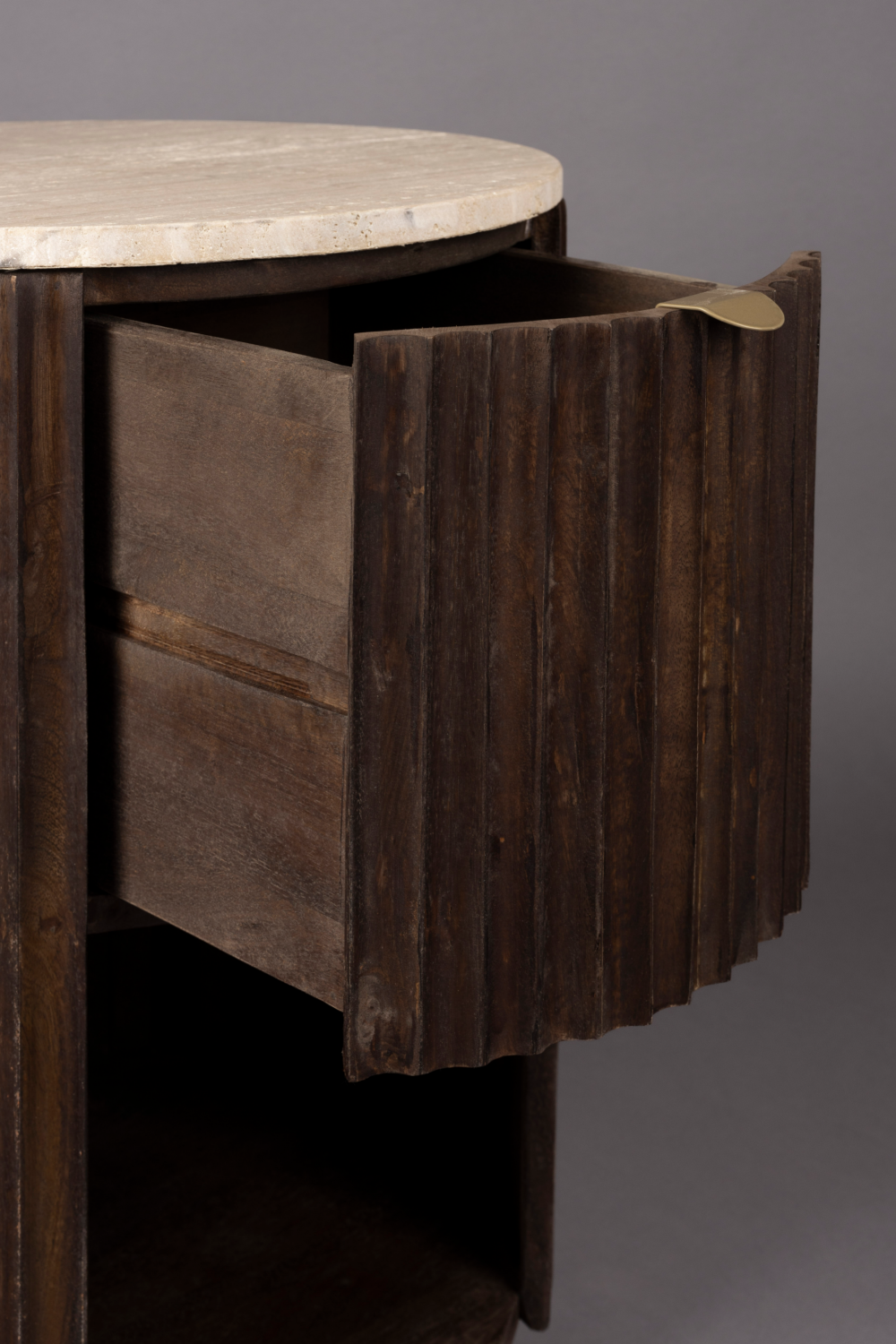 Table d'appoint ronde en travertin