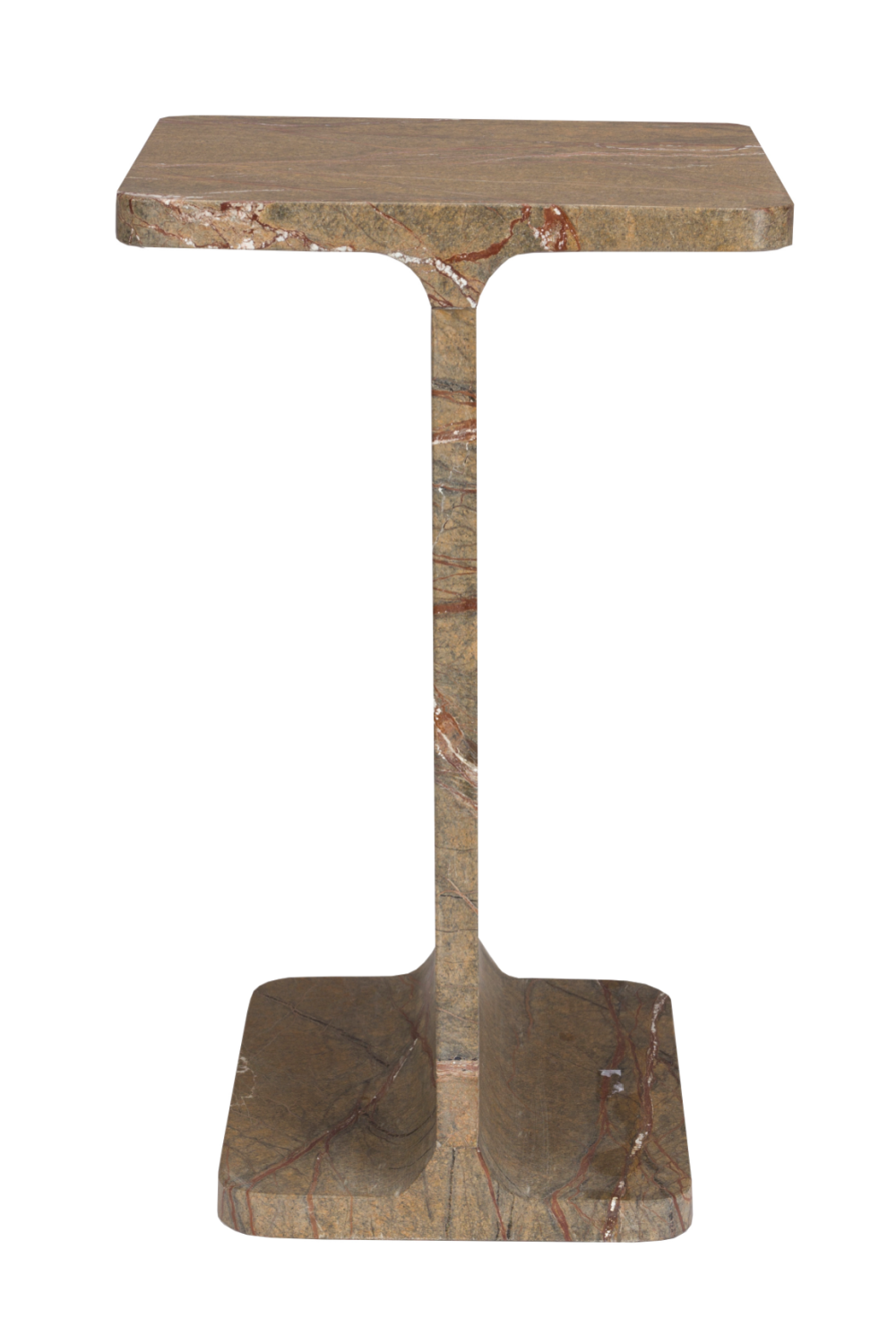 Table d'appoint carrée en marbre marron