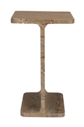 Table d'appoint carrée en marbre marron