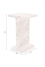 Table d'appoint carrée en marbre marron