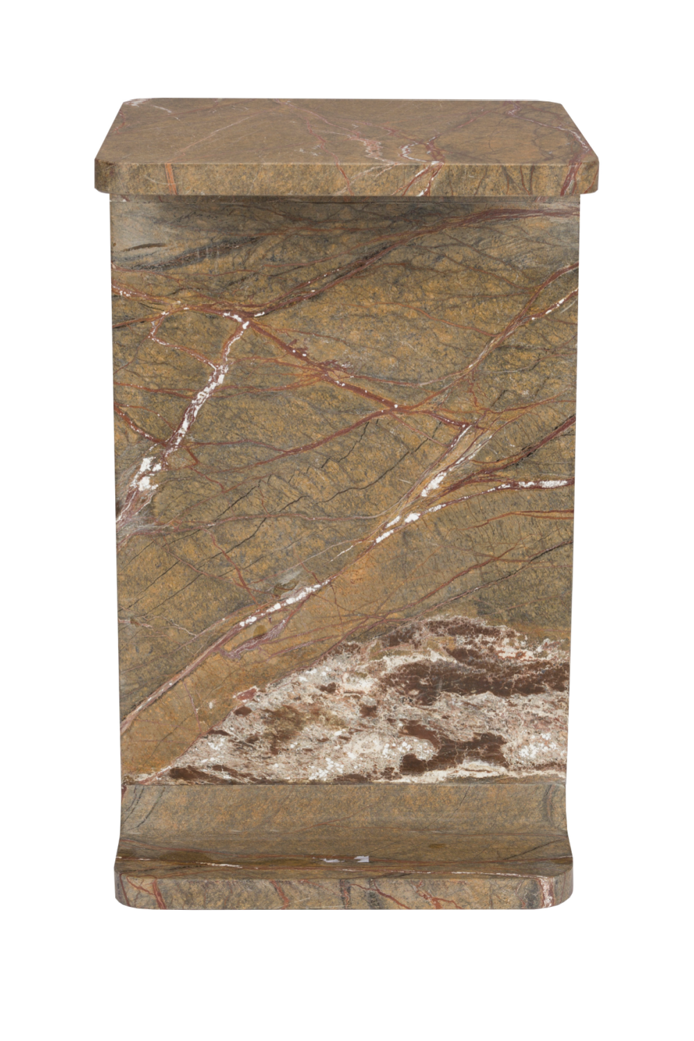 Table d'appoint carrée en marbre marron