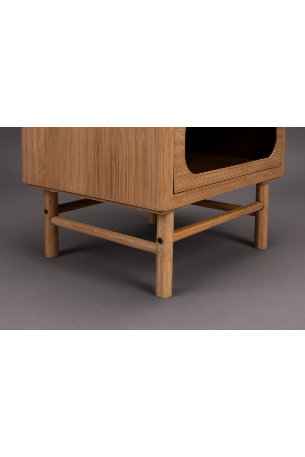 Table d'appoint de rangement en bambou