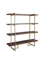 Bibliothèque à 4 niveaux en bois d'acacia