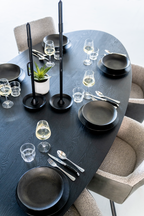 Table à manger ovale noire M