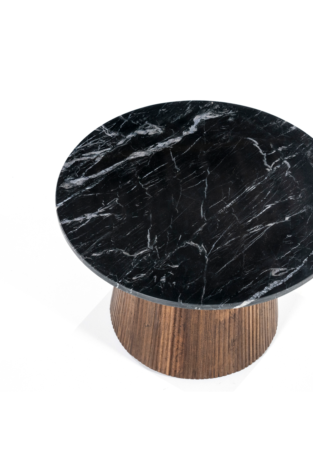 Table d'appoint ronde en marbre noir