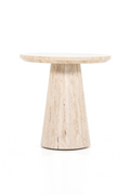 Table d'appoint piédestal en travertin