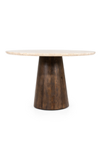 Table de salle à manger piédestal en travertin