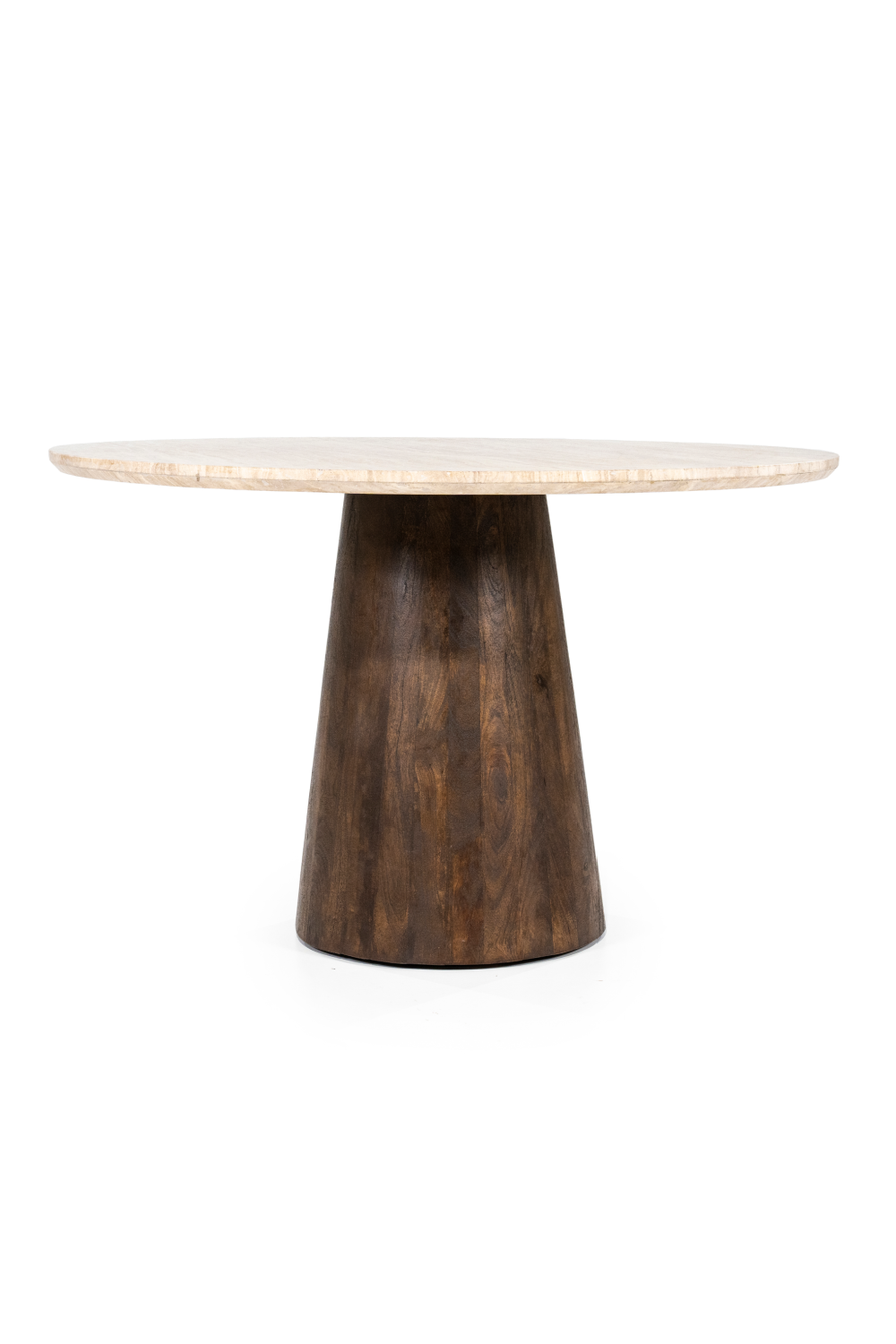 Table de salle à manger piédestal en travertin