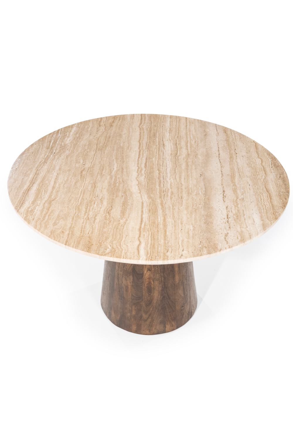 Table de salle à manger piédestal en travertin